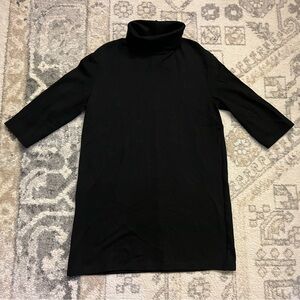 Zara Classic Black Turtleneck Midi Dress Size Medium